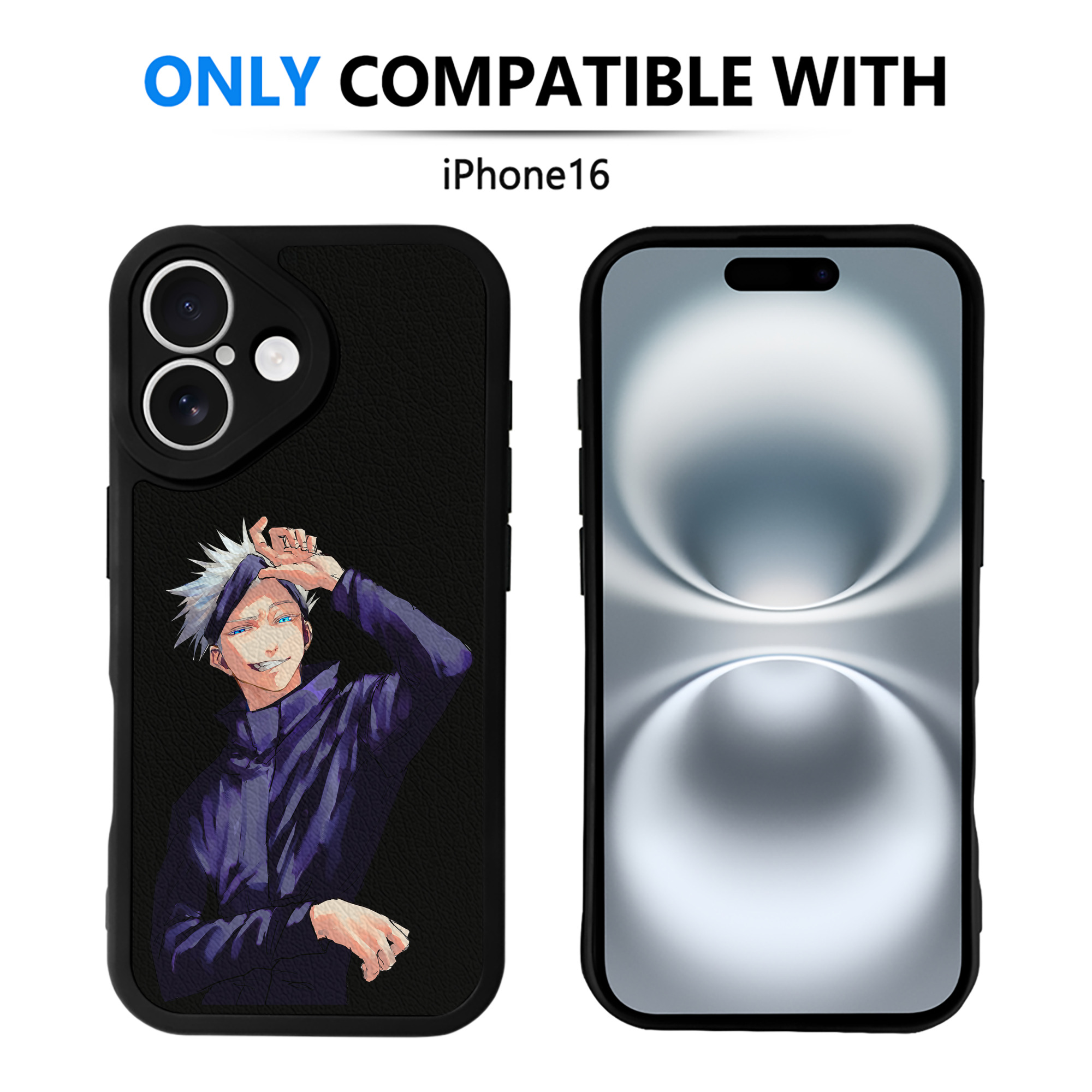（画像用） 呪術廻戦 Jujutsu Kaisen 【iPhone 16シリーズ対応】シリコンスマホケース（レザー調） 材質：シリコン